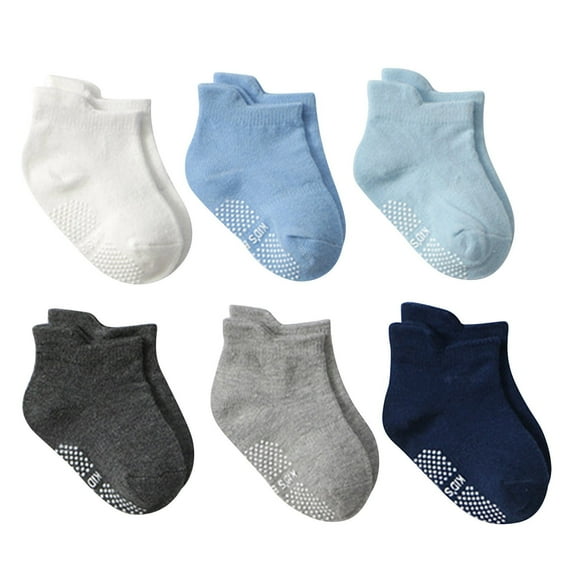 Kids Socks, Color Non- Socks Toddlers Knitted Socks For Children From 0 To 12 Months Old, Baby Non Slip Grip Ankle Socks(A,One Size)