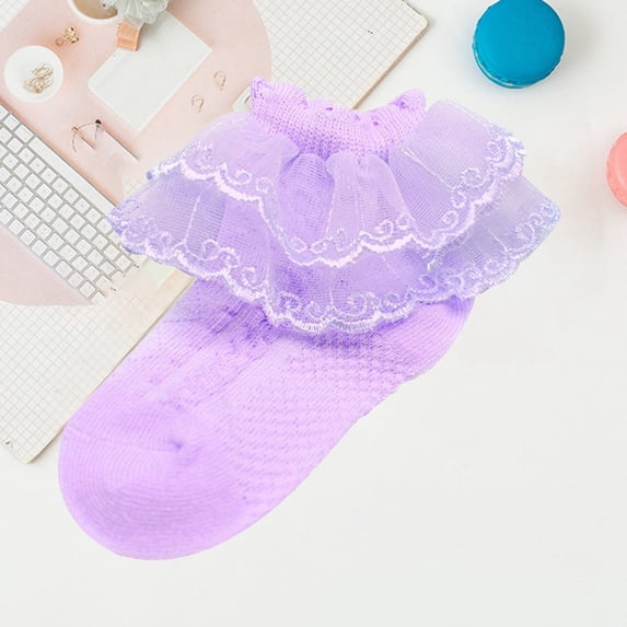 Kids Socks Cute Delicate Embroidery Lace Design Comfortable Spring Autumn Footwear for Children Stylish Dress Socks for Toddler Girls and Boys