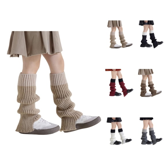 Kids Socks Girls Knitted Leg Warmers Loose Socks Knee High Hosiery Ballet Style Leg Sleeves for Kids Dance & Winter Layering