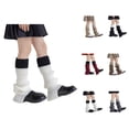 thumbnail image 1 of Kids Socks Girls Knitted Leg Warmers Loose Socks Knee High Hosiery Ballet Style Leg Sleeves for Kids Dance & Winter Layering, 1 of 4