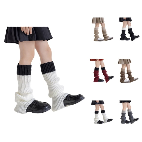 Kids Socks Girls Knitted Leg Warmers Loose Socks Knee High Hosiery Ballet Style Leg Sleeves for Kids Dance & Winter Layering