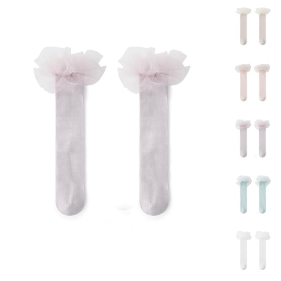 Kids Socks Girls Ruffle Socks Toddler Double Lace Trim Hosiery Frilly Dress Socks for Pageant & Party Little Baby Kids Ankle Stockings
