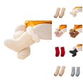 thumbnail image 1 of Kids Socks Kids Ankle Crew Socks Unisex Solid Cotton Hosiery with Grips Warm Thick Lined Winter Stockings for Toddler Boys Girls, 1 of 8