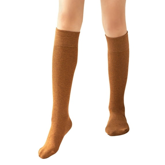 Hjtefg Kids Knee High Socks - Knitted Sport Tube Socks for Boys Girls, Toddler Cute Stockings,Breathable Knee-Length,Color: Coffee Size: 3-8 Years