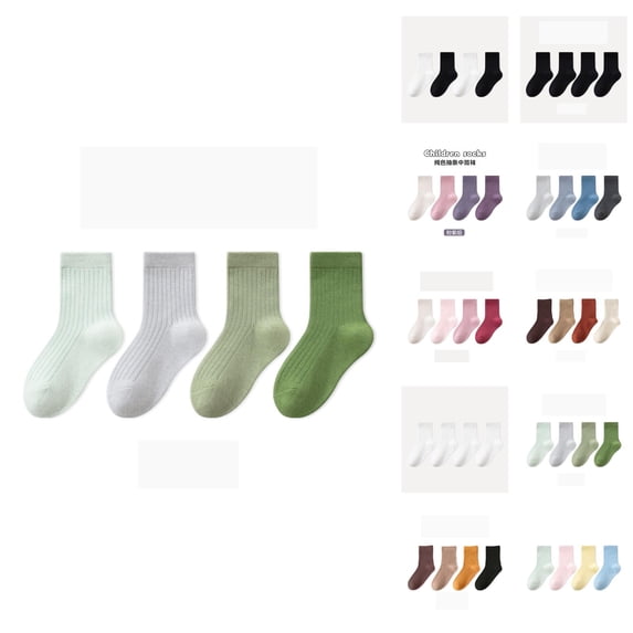 Kids Socks Kids Crew Socks Multipack Girls Boys School Ankle Hosiery Non Gripper Bottoms for Toddler Non Athletic Play