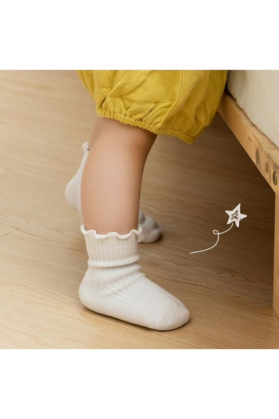 Kids Socks Non Soft Breathable Toddler Ankle Socks Cute Lace Trim Crew Socks for Girls and Boys 3 Pairs Pack Girls So Cut Clothes for Girls Kids Socks with Boy Tall Socks Child Sock Way of Wade Socks