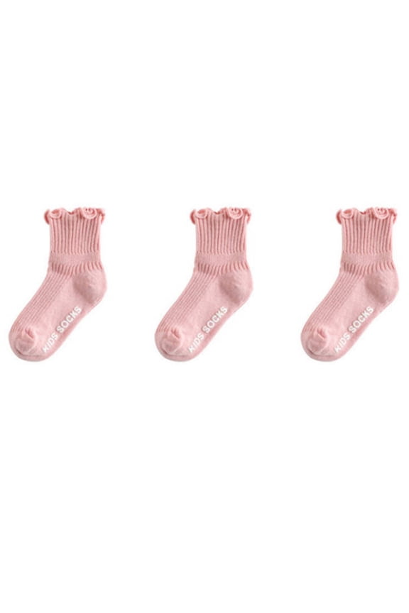 Kids Socks Non Soft Breathable Toddler Ankle Socks Cute Lace Trim Crew Socks for Girls and Boys 3 Pairs Pack Girls So Cut Clothes for Girls Kids Socks with Boy Tall Socks Child Sock Way of Wade Socks