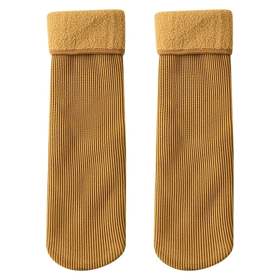 Kids Socks - Socks for Kids Fleececozy Soft Velvet Slim thermal Socks Fleececozy Socks Winter Warm Snow Socks, Toddler Socks,Color: Gold Size: 1-10 Years