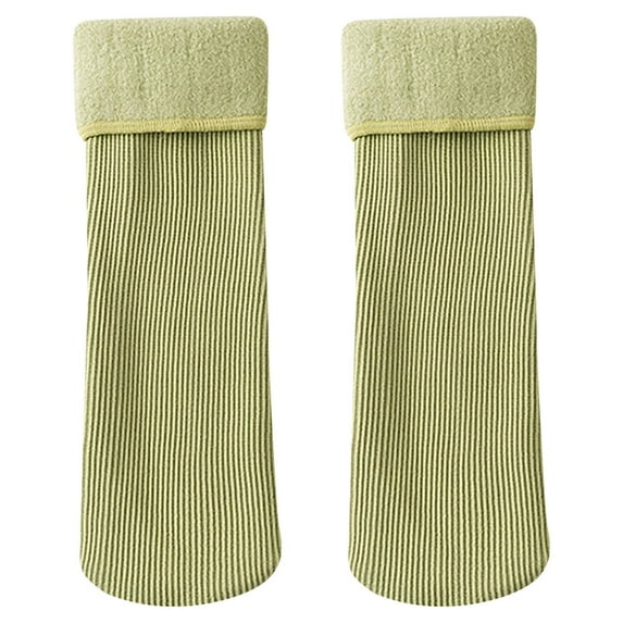 Kids Socks - Socks for Kids Fleececozy Soft Velvet Slim thermal Socks Fleececozy Socks Winter Warm Snow Socks, Toddler Socks,Color: Light Green Size: 1-10 Years