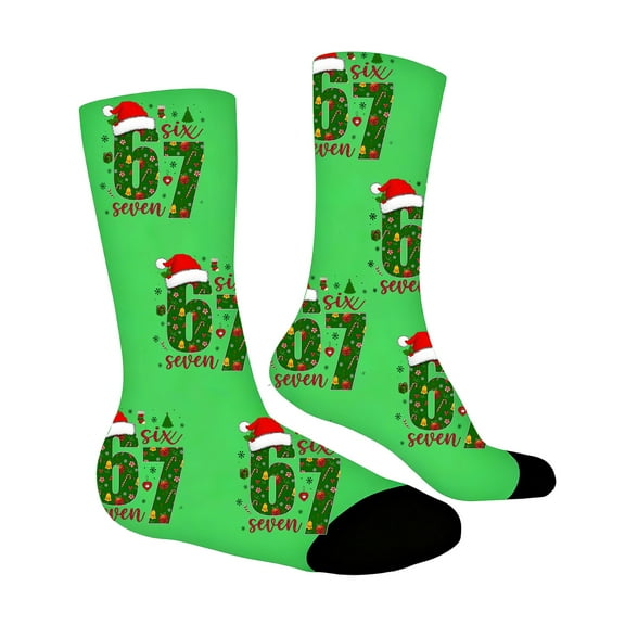 Kids Socks Soft Crew Socks With Cute Six Seven 6 7 Graphic Print Durable Socks for Daily Wear