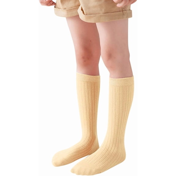 Kids Socks Spring Autumn Candy Colored Long Tube Medium Girl Solid Unisex Ribbed Stackable Stretchable