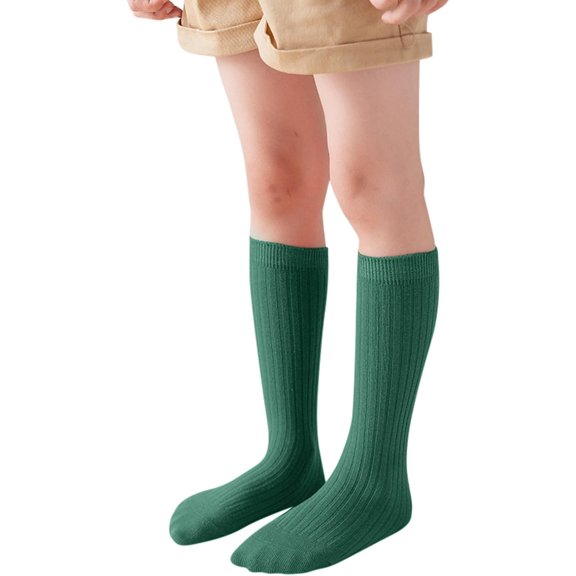 Kids Socks Spring Autumn Candy Colored Long Tube Medium Girl Solid Unisex Ribbed Stackable Stretchable