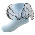 thumbnail image 1 of Kids Socks - Toddler Socks Floor Socks Lace Socks with Ripple s and Ruffle Socks for Toddler Girls, Toddler Socks,Color: Blue Size: 4-6 Years, 1 of 3