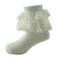 thumbnail image 1 of Kids Socks - Toddler Socks Floor Socks Lace Socks with Ripple s and Ruffle Socks for Toddler Girls, Toddler Socks,Color: Green Size: 6-8 Years, 1 of 3