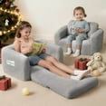 thumbnail image 1 of Kids Sofa,Foldable 2 in 1 Kids Couch,Toddler Chair Baby Convertible Sofa for Boys and Girls ,Gray, 1 of 8