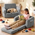 thumbnail image 1 of Kids Sofa,Foldable 2 in 1 Kids Couch,Toddler Chair Baby Convertible Sofa for Boys and Girls ,Gray, 1 of 7