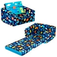 thumbnail image 1 of Kids Sofas Children's Sofa Bed Baby's Upholstered Couch Sleepover Chair Flipout Open Recliner(Blue/Jungle), 1 of 7