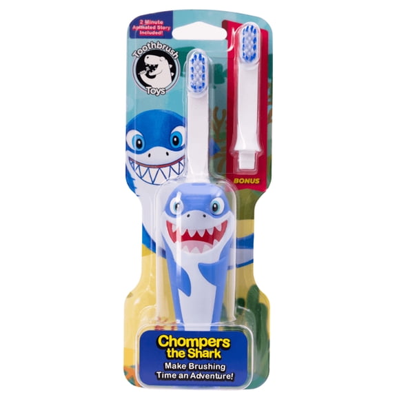 Kids Soft Bristle Toothbrush, Replaceable Head, Ergonomic Handle, Shark Design, Ages 2+