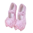 thumbnail image 1 of Kids' Soft Satin Ballet Shoes, Girls' Split-Sole Dance Slippers with Sequin Mesh Flower, Footwear for Ballet Class & Performance, 1 of 4