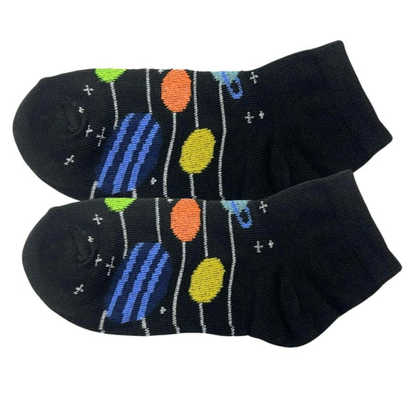 Kids Soft  Stretchy Comfortable Fit Black Ankle Socks: 1 Pair