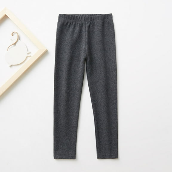 Kids' Soft Yoga Leggings,Breathable Cotton For Girls Toddler Size, Stretchy & Cozy Dark Gray 6 Years