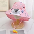 thumbnail image 1 of Kids Solar Fan Hat Summer Beach Trips Cap With Built In USB Charging Fan Outdoor Wide Brim Garden Hats UPF 50+ Casual Kids Hats Caps Pink 4, 1 of 3