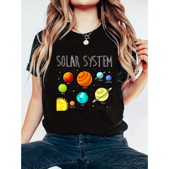 Kids Solar Systems Cute Planets Space Science Teacher School Performance T-Shirt