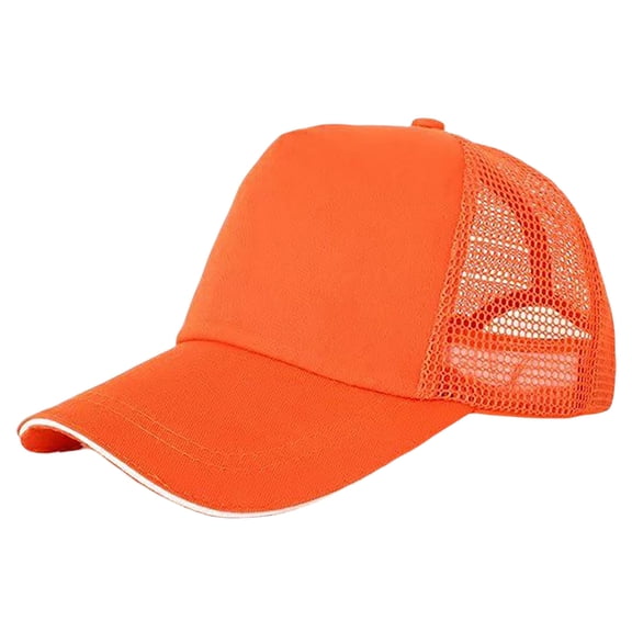 Kids’ Solid Color Baseball Cap – Adjustable Sun Hat for School, Playground & Family Trips Under 5$, Yubnlvae Children's Solid Color Net Cap Student's Baseball , Orange, One Size