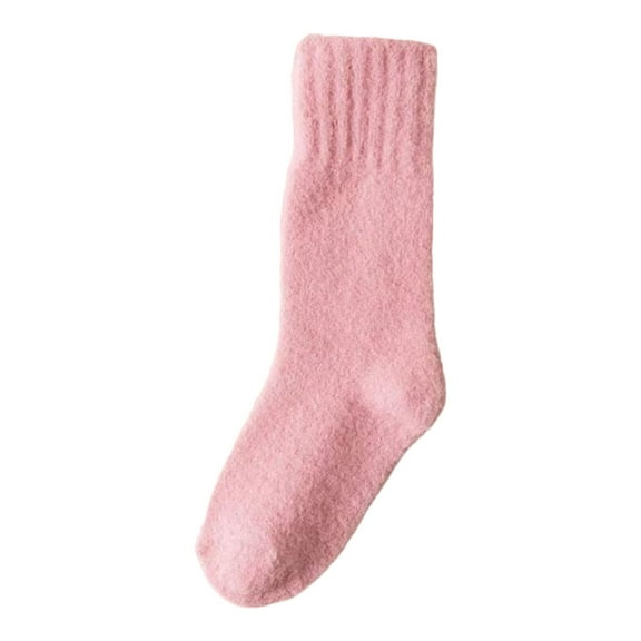 Kids Solid Color Crew Socks for Winter Thick Warm and Comfy Indoor Outdoor Everyday Wear