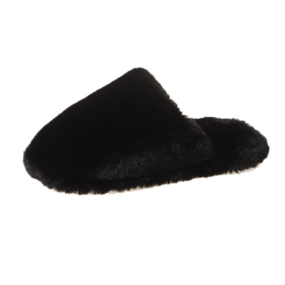Kids Solid Color House Slippers, Boys Girls Simple Plain Fuzzy Open Back Indoor Slippers Warm Winter Home Slippers for Little Child to Big Kids 5.5-12 Years