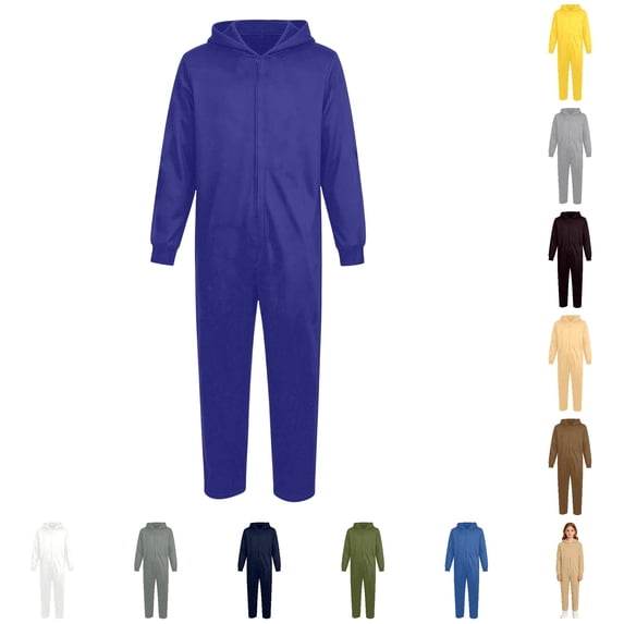 Kids' Solid Color Hooded Straight-Cut One-Piece Jumpsuit - Walmart.com
