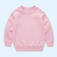 thumbnail image 1 of Kids Solid Color Hoodie, Round Neck Long Sleeve Top, Unisex Boys Girls Casual Pullover, Soft Breathable Everyday Wear, 1 of 3