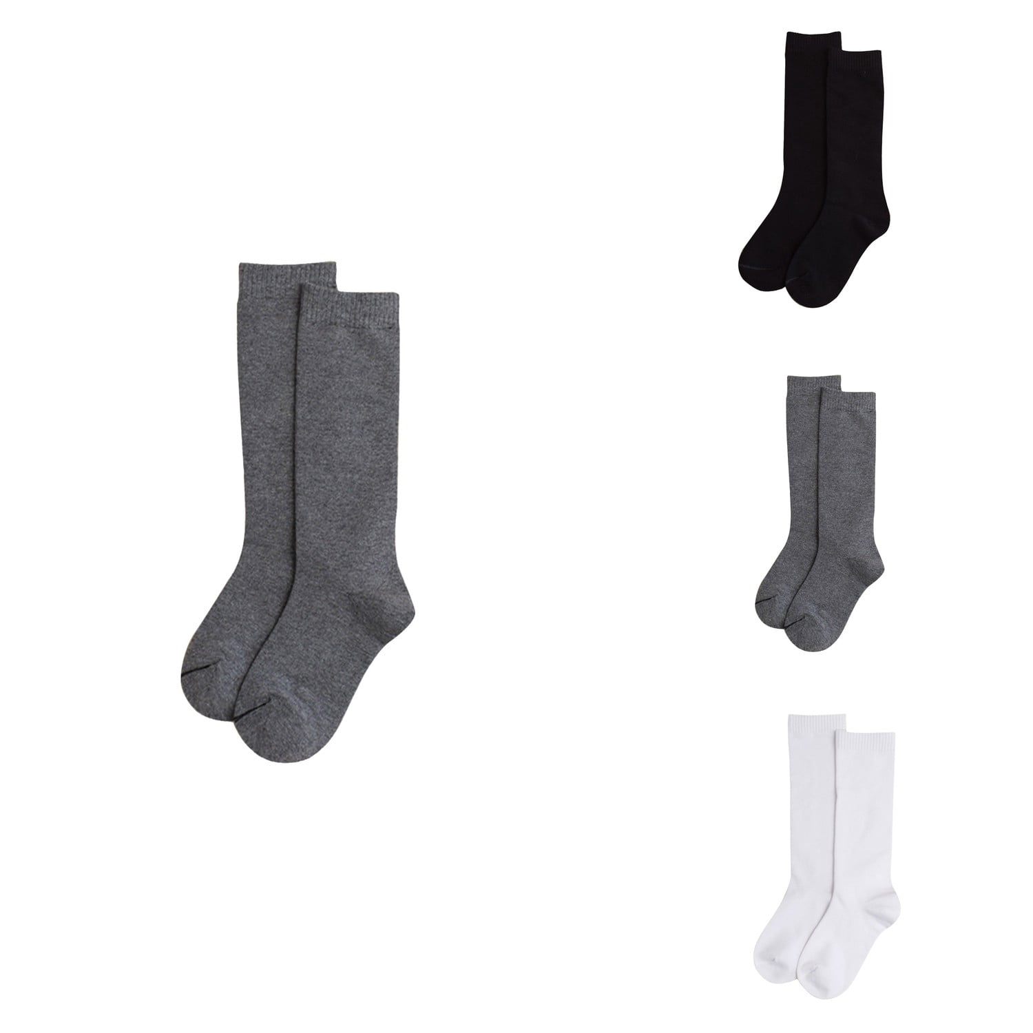 Kids' Solid Color Knee-High Socks, Warm Thick Cotton Blend Winter Stockings for Boys and Girls, Comfortable Knit Design for School Season
