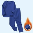 thumbnail image 1 of Kids Solid Color Long Sleeve Shirt and Elastic Waist Pants Set for Boys and Girls, 1 of 7