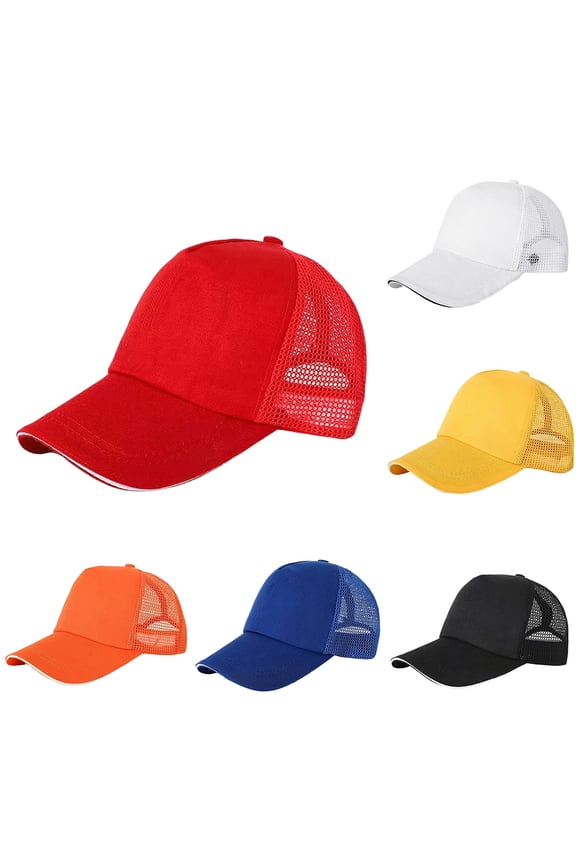Kids Solid Color Net Cap Student Baseball Sun Visor Peaked Hat