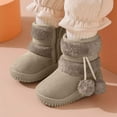 thumbnail image 1 of Kids Solid Color Thick Snow Boots Warm Comfortable Short Winter Boots for Toddlers Boys Girls, 1 of 4