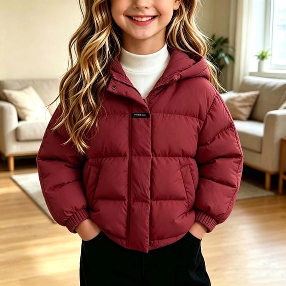 Kids Racing Jacket Kids Solid Color Warm Jacket, Long Sleeve Kids Outerwear, for Winter ...