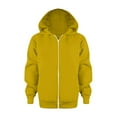 thumbnail image 1 of Kids Solid Color Zip Up Hoodie No Drawstring Lightweight Fleece Jacket Soft Comfortable Casual Outerwear For Boys And Girls,Size:11-12 Years, 1 of 6