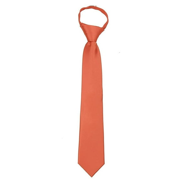Kids Solid Color Zipper Tie 14 inch Boys Zipper Neckties Children Wedding Tie