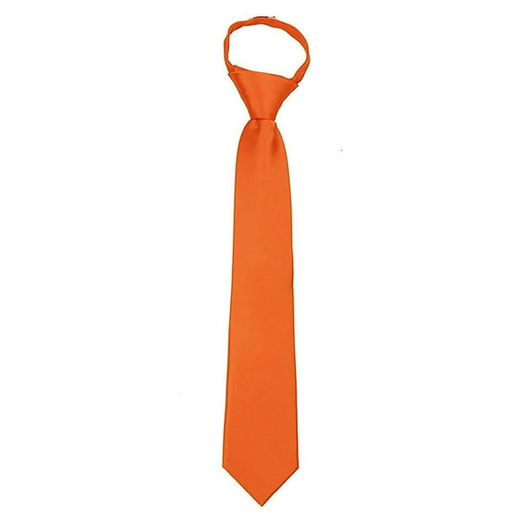 Kids Solid Color Zipper Tie 14 inch Boys Zipper Neckties Children Wedding Tie