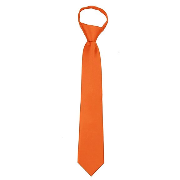 Kids Solid Color Zipper Tie 14 inch Boys Zipper Neckties Children Wedding Tie