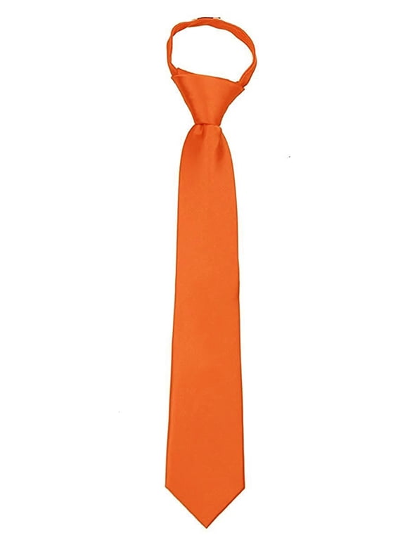Kids Solid Color Zipper Tie 14 inch Boys Zipper Neckties Children Wedding Tie