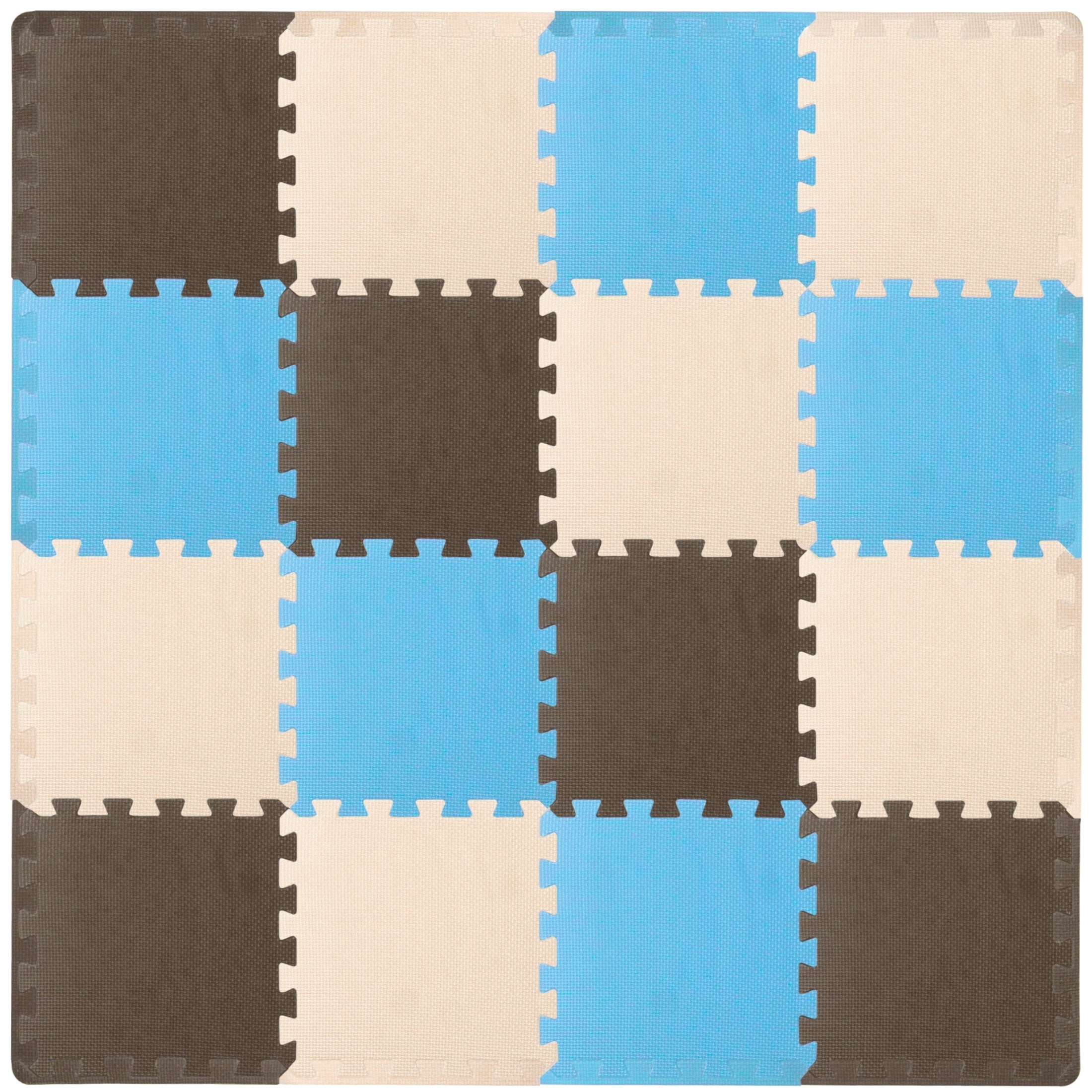 ProSource Kids Solid Colors Foam Puzzle Floor Play Mat, 36 or 16 tiles