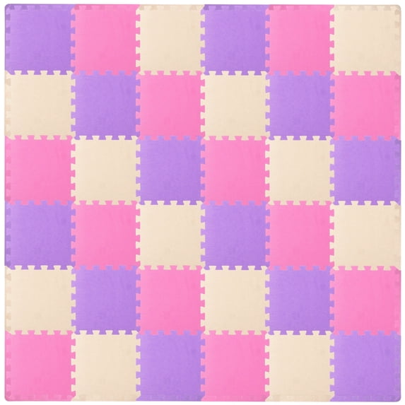 ProSource 36-Piece Foam Puzzle Mat, Kids Foam Play Mat, Homeschool Room Essentials, 6' x 6'