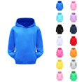 thumbnail image 1 of Kids Solid Hoodie Long Sleeve Hooded Pullover Warm Casual Sweatshirt for Boys Girls, 1 of 4