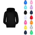 thumbnail image 1 of Kids Solid Hoodie Long Sleeve Hooded Pullover Warm Casual Sweatshirt for Boys Girls, 1 of 4
