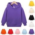 thumbnail image 1 of Kids Solid Hoodie Pullover Hooded Sweatshirt Long Sleeve Pockets Soft Casual Cute Tops, 1 of 6