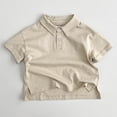 thumbnail image 1 of Kids Solid Short Sleeve Polo Shirt Side Split Casual Cotton Blend Tops For Toddler Boys Girls Spring Summer Daily Wear 1-8Y, 1 of 5