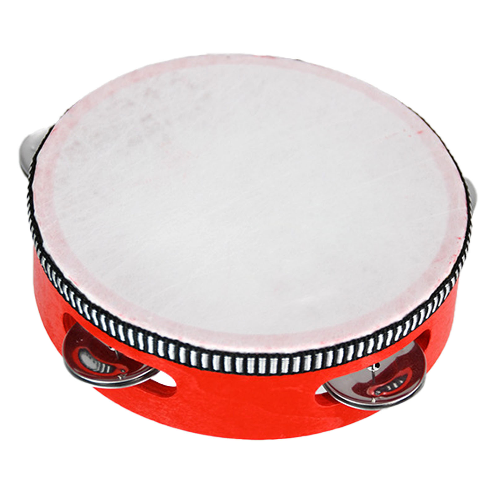 Kids Solid Wood Tambourine Drum with Ergonomic Handle, 8-Inch ...