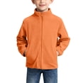 thumbnail image 1 of Kids Solid Zip Up Long Sleeve Sports Jacket With Pockets Casual Warm Coat For Boys Girls Orange 5-6 Years, 1 of 4